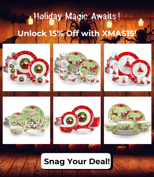 MALACASA Xmas Dinnerware Sets